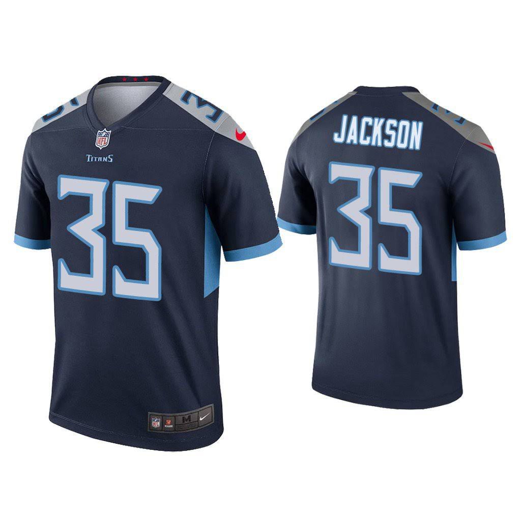 Men Tennessee Titans #35 Chris Jackson Nike Navy Legend NFL Jersey